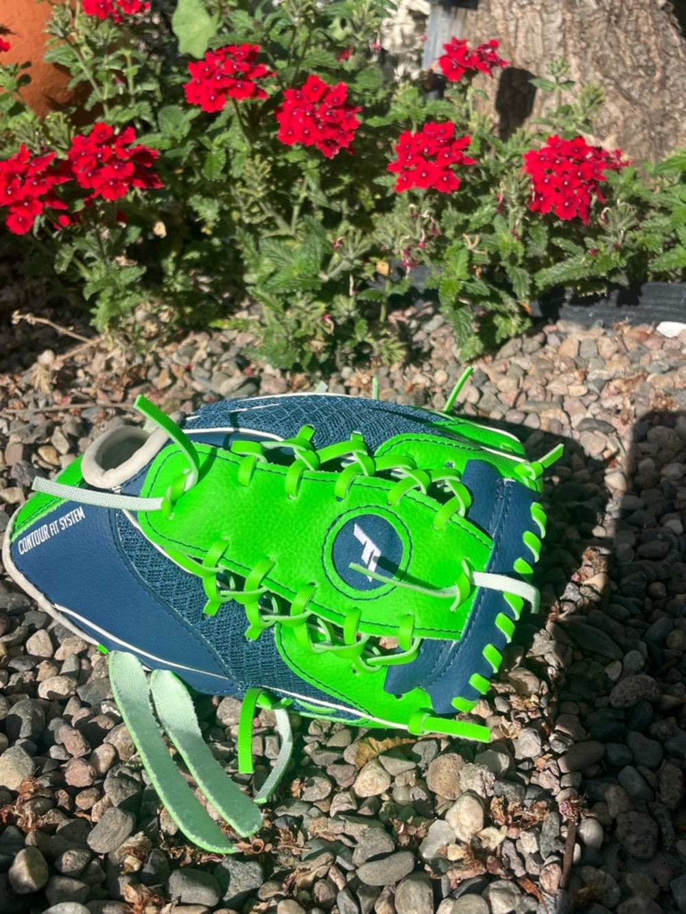 Kids Baseball Glove - Neon Green & Navy Youth Glove